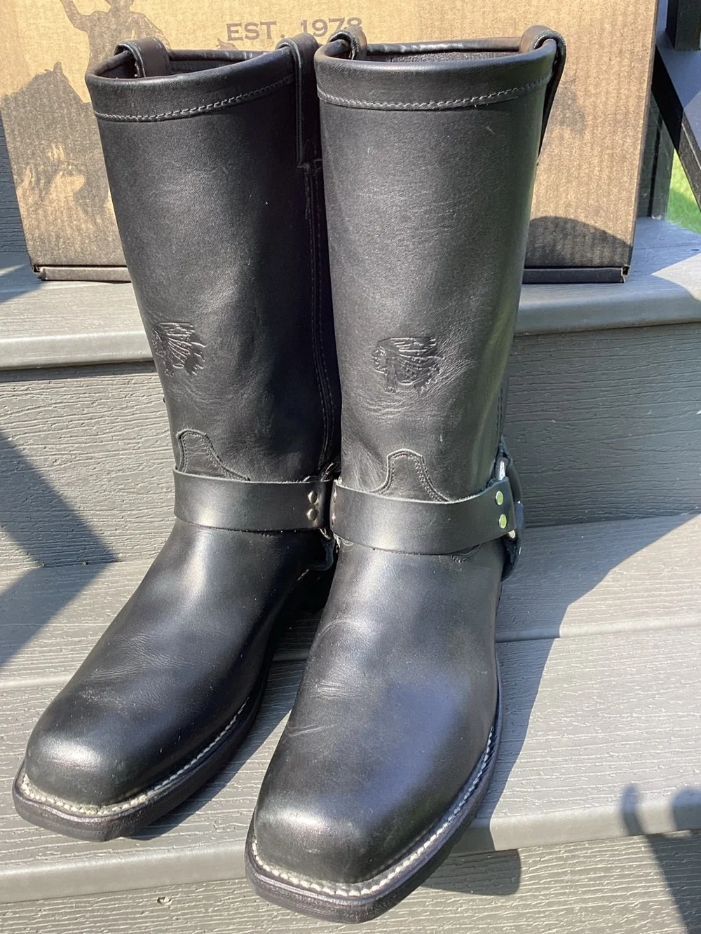 Chippewa 10.5D Model #27868 Black Leather Harness Motorcycle Boots